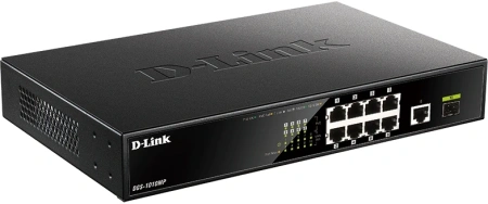 Коммутатор D-Link DGS-1010MP/A1A 9x1Гбит/с 1SFP 8PoE 125W неуправляемый