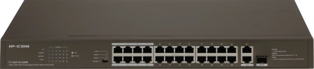 Коммутатор IP-Com F1126P-24-250W (L2) 24x100Мбит/с 2x1Гбит/с 1xКомбо(1000BASE-T/SFP) 1SFP 24PoE 230W неуправляемый