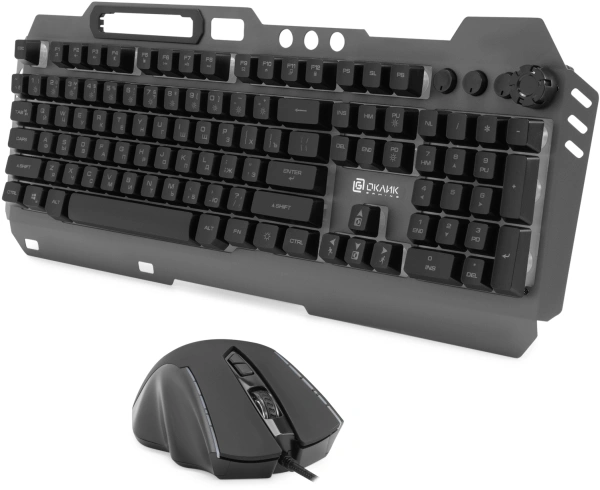 Клавиатура + мышь Оклик 700GMK клав:черный мышь:черный USB Multimedia LED (1533156)