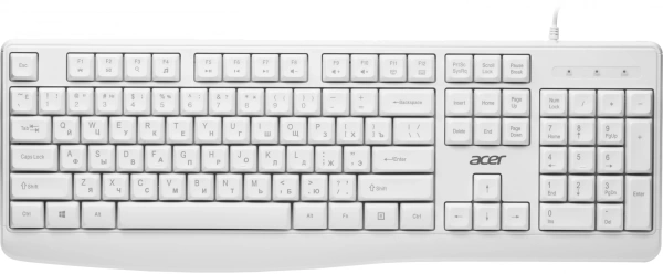 Клавиатура Acer OKW301 белый USB Multimedia (ZL.KBDCC.01B) кабель 1.8м