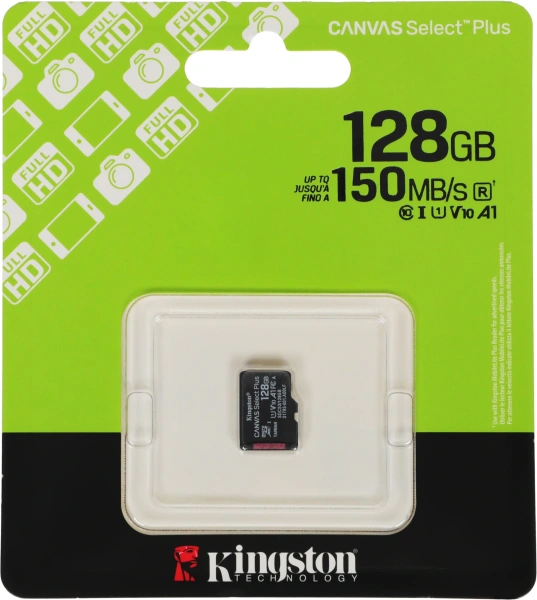 Флеш карта microSDXC 128GB Kingston SDCS3/128GBSP Canvas Select Plus V10 A1 w/o adapter