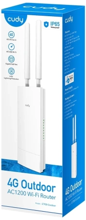 Роутер беспроводной Cudy LT700 OUTDOOR AC1200 10/100/1000BASE-TX/4G cat.6 белый
