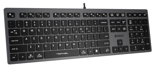 Клавиатура A4Tech FX50 серый USB slim Multimedia (FX50 GREY) кабель 1.5м
