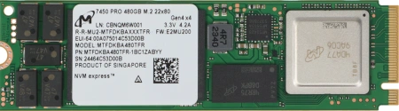 Накопитель SSD Crucial PCIe x4 480GB MTFDKBA480TFR-1BC1ZABYY Micron 7450 Pro M.2 2280