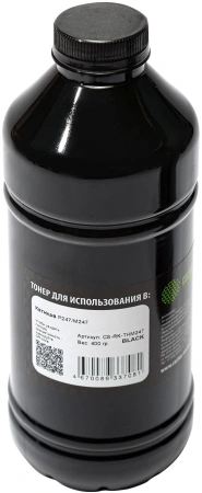 Тонер Cactus CS-RK-THМ247 черный флакон 400гр. (в компл.:чип) для принтера Катюша Р247/М247