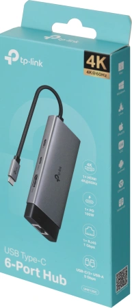 Разветвитель USB-C TP-Link UH6120C 2порт. серый