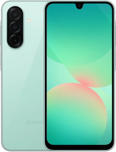 Смартфон Samsung SM-A266B Galaxy A26 5G 256Gb 8Gb мятный моноблок 3G 4G 2Sim 6.7" 1080x2340 Android 15 50Mpix 802.11 a/b/g/n/ac NFC GPS GSM900/1800 GSM1900 Protect microSD max2048Gb