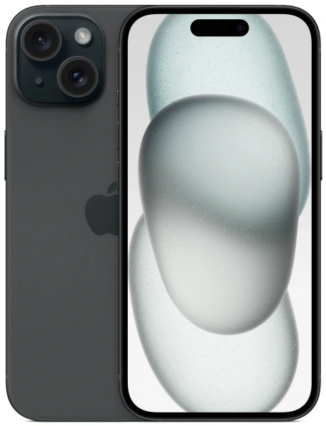 Смартфон Apple A3090 iPhone 15 256Gb черный моноблок 3G 4G 1Sim 6.1" 1179x2556 iOS 17 48Mpix 802.11 a/b/g/n/ac/ax NFC GPS GSM900/1800 Protect