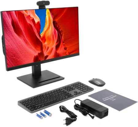 Моноблок Digma Pro Vision 23.8" Full HD i7 1255U (1.7) 16Gb SSD512Gb Iris Xe CR Windows 11 Pro Eth WiFi BT 90W клавиатура мышь Cam черный 1920x1080