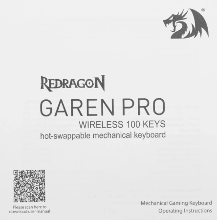 Клавиатура Redragon Garen Pro механическая синий USB беспроводная BT/Radio Multimedia for gamer LED (71745) кабель 1.5м