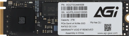 Накопитель SSD AGi PCIe 4.0 x4 2TB AGI2T0G44AI838 AI838 M.2 2280