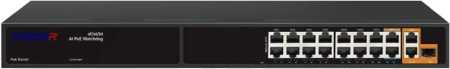 Коммутатор Trassir TR-NS11191S-285-16PoE (L2) 15x100Мбит/с 3x1Гбит/с 1SFP 16PoE 285W неуправляемый