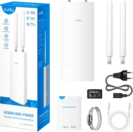 Точка доступа Cudy AP3000 Outdoor AX3000 10/100/1000BASE-TX белый
