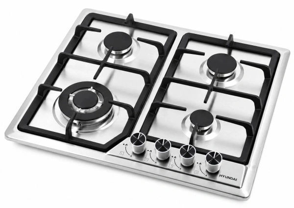 Газовая варочная поверхность Hyundai HHG 6440 IX нержавеющая сталь