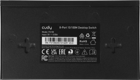 Коммутатор Cudy FS108 (L2) 8x100Мбит/с неуправляемый