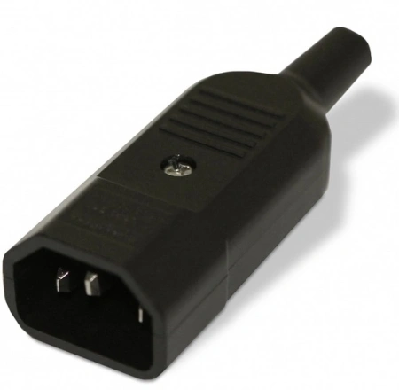 Вилка Hyperline CON-IEC320C14 черный