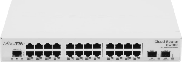 Коммутатор MikroTik CRS326-24G-2S+IN (L2) 24x1Гбит/с 2SFP+ управляемый