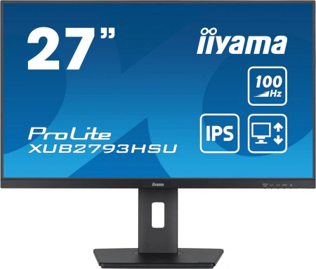 Монитор Iiyama 27" ProLite XUB2793HSU-B6 черный IPS LED 1ms 16:9 HDMI M/M матовая HAS Piv 250cd 178гр/178гр 1920x1080 100Hz DP FHD USB 5.4кг