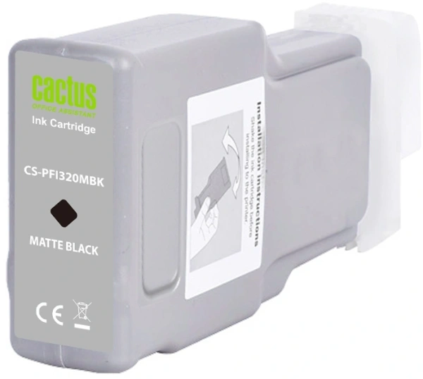 Картридж струйный Cactus CS-PFI320MBK PFI-320 MBK черный матовый (300мл) для Canon imagePROGRAF TM-200/TM-200 MFP L24ei/TM-205/TM-300 с чипом