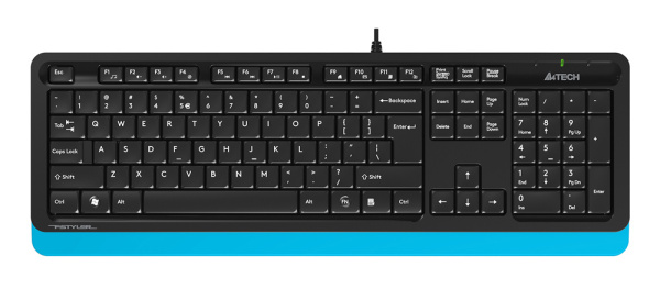 Клавиатура A4Tech FK10 черный/синий USB (FK10 BLUE) кабель 1.5м