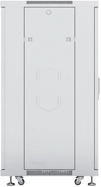 Шкаф коммутационный Cabeus (SH-05C-12U60/60) напольный 12U 600x600мм пер.дв.стекл металл 800кг серый 500мм 730мм IP20 сталь