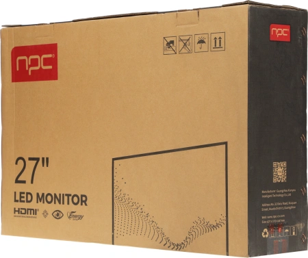 Монитор NPC 27" MQ2719-B черный IPS LED 4ms 16:9 HDMI M/M матовая HAS Piv 1000:1 250cd 178гр/178гр 3840x2160 100Hz G-Sync FreeSync DP 4K 6.1кг