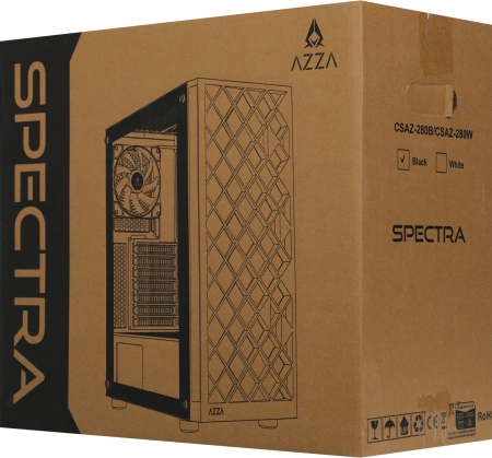 Корпус Azza Spectra черный без БП ATX 7x120mm 2x140mm 2xUSB2.0 1xUSB3.0 audio bott PSU