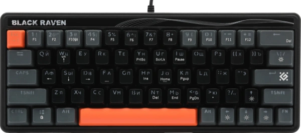 Клавиатура Defender GK-417 механическая черный USB for gamer LED (45414) кабель 1.5м
