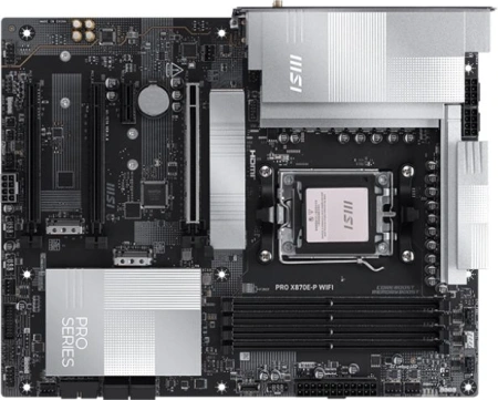 Материнская плата MSI PRO X870E-P WIFI Socket AM5 AMD X870E 4xDDR5 ATX AC`97 8ch(7.1) 5Gigabit RAID+HDMI