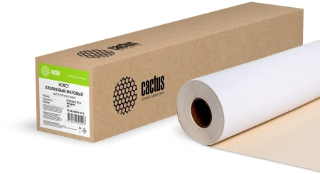 Холст Cactus CS-MC400-61015 24"(A1) 610мм-15.2м/400г/м2/белый хлопок для струйной печати втулка:50.8мм (2")