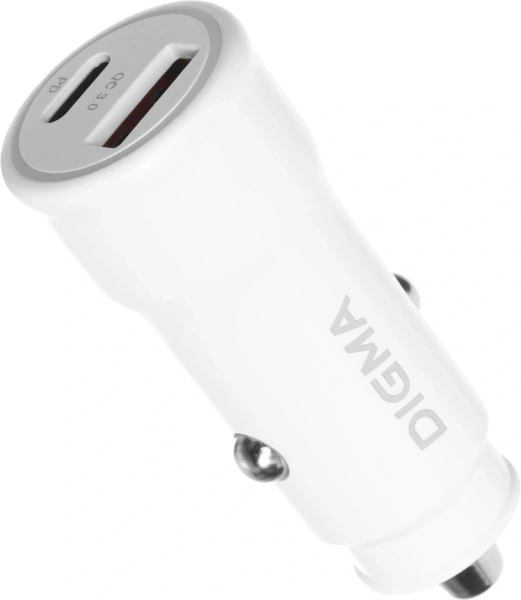 Автомобильное зар./устр. Digma DGC2С 20W 3A (PD+QC) USB-C/USB-A белый (DGC2C0HX12WH)