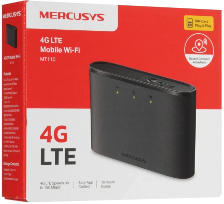 Бесшовный Mesh роутер Mercusys MT110 N150 3G/4G черный