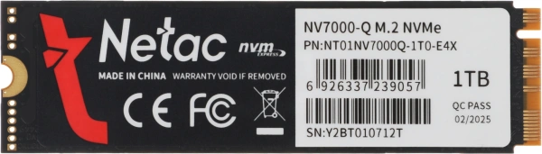 Накопитель SSD Netac PCIe 4.0 x4 1TB NT01NV7000Q-1T0-E4X NV7000Q M.2 2280