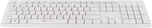 Клавиатура + мышь Оклик 240M клав:белый мышь:белый USB беспроводная slim Multimedia (1091258)