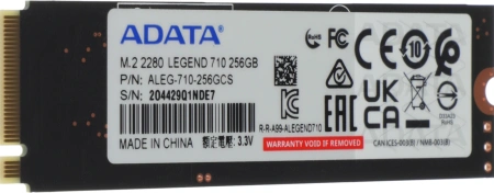 Накопитель SSD A-Data PCIe 3.0 x4 256GB ALEG-710-256GCS Legend 710 M.2 2280