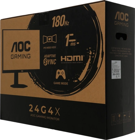 Монитор AOC 23.8" Gaming 24G4X черный IPS LED 16:9 HDMI M/M матовая HAS Piv 1300:1 300cd 170гр/160гр 1920x1080 180Hz DP FHD 4.4кг