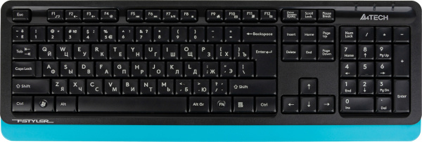 Клавиатура + мышь A4Tech Fstyler FG1010 клав:черный/синий мышь:черный/синий USB беспроводная Multimedia (FG1010 BLUE)