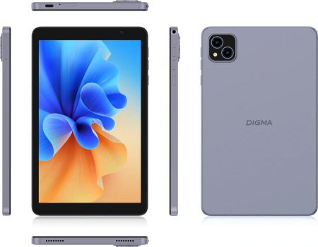 Планшет Digma Q8 SC9863A (1.6) 8C RAM3Gb ROM32Gb 8" IPS 1280x800 4G Android 14 серый 5Mpix 2Mpix BT WiFi microSD 128Gb 4500mAh 191hrs