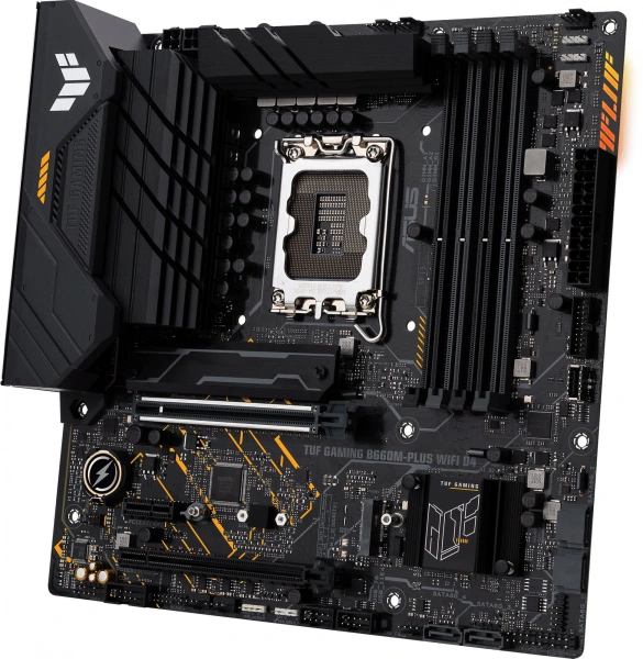Материнская плата Asus TUF GAMING B660M-PLUS WIFI D4 Soc-1700 Intel B660 4xDDR4 mATX AC`97 8ch(7.1) 2.5Gg RAID+HDMI+DP