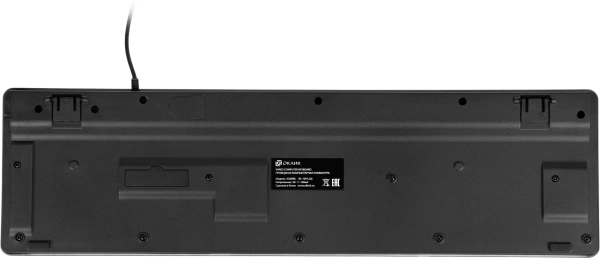 Клавиатура Оклик 420MRL черный USB slim Multimedia LED