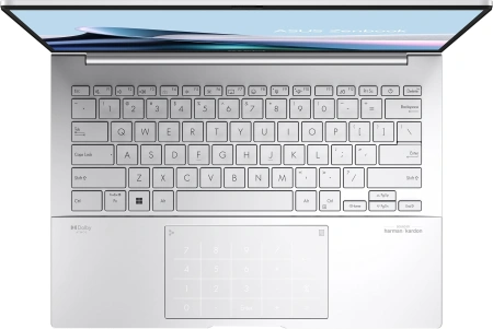 Ноутбук Asus Zenbook 14 OLED UX3405MA-QD1017 Core Ultra 9 185H 32Gb SSD512Gb Intel Arc 14" OLED FHD+ (1920x1200) без ОС silver WiFi BT Cam Bag (90NB11R2-M01UC0)