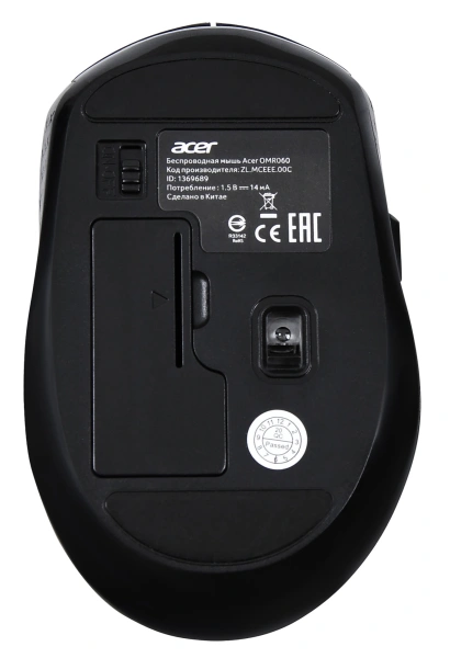 Мышь Acer OMR060 черный оптическая 1600dpi беспров. USB 6but (ZL.MCEEE.00C)