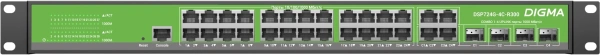 Коммутатор Digma DSP724G-4C-R300 (L2+) 24x1Гбит/с 4xКомбо(1000BASE-T/SFP) 24PoE 24PoE+ 300W управляемый