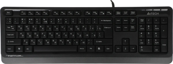 Клавиатура A4Tech FK10 черный/серый USB (FK10 GREY) кабель 1.5м