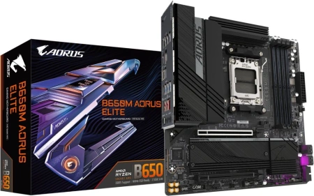 Материнская плата Gigabyte B650M AORUS ELITE Socket AM5 AMD B650 mATX AC`97 8ch(7.1) 2.5Gg RAID+HDMI+DP