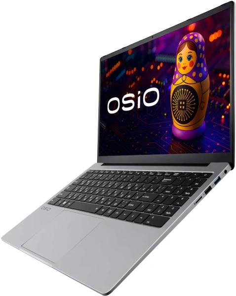 Ноутбук Osio FocusLine F150a-026 Ryzen 5 5560U 16Gb SSD512Gb AMD Radeon Graphics 15.6" IPS FHD (1920x1080) Uncom grey WiFi BT Cam 6000mAh