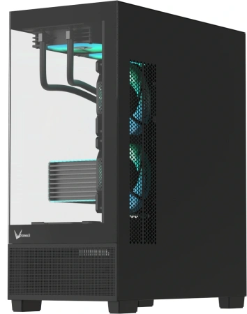 Корпус Formula Crystal E1 черный без БП ATX 9x120mm 2xUSB3.0 audio bott PSU