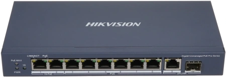 Коммутатор Hikvision DS-3E0510HP-E 9x1Гбит/с 1SFP 6PoE+ 2PoE++ 110W неуправляемый