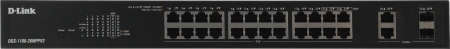 Коммутатор D-Link DGS-1100-26MPPV2/A3A (L2) 24x1Гбит/с 2xКомбо(1000BASE-T/SFP) 2SFP 24PoE 90W управляемый