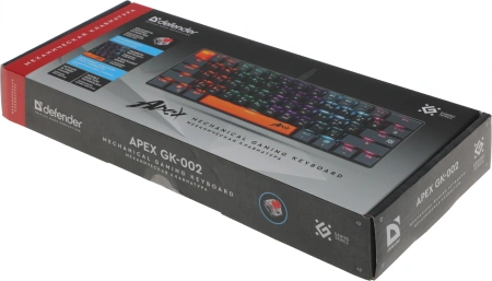 Клавиатура Defender Apex GK-002 механическая серый USB Multimedia for gamer для ноутбука LED (45003)